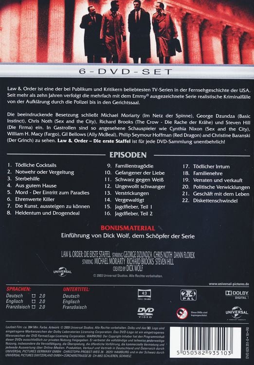 Produktbild: Law & Order - Staffel 1 [6 DVDs]
