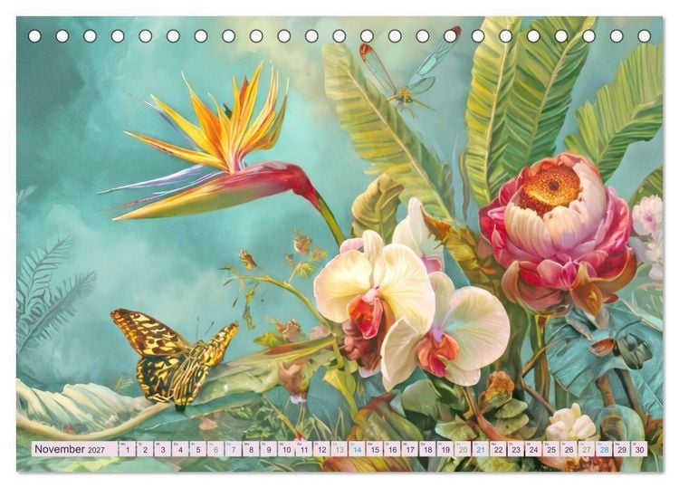 Produktbild: Exotische Pflanzenwelt - Illustrationen (Tischkalender 2027 DIN A5 quer), CALVENDO Monatskalender