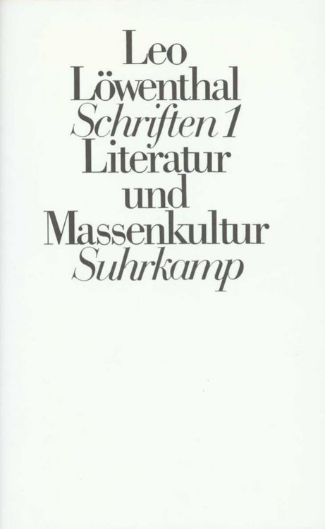 Produktbild: Schriften I (Ln). Literatur und Massenkultur