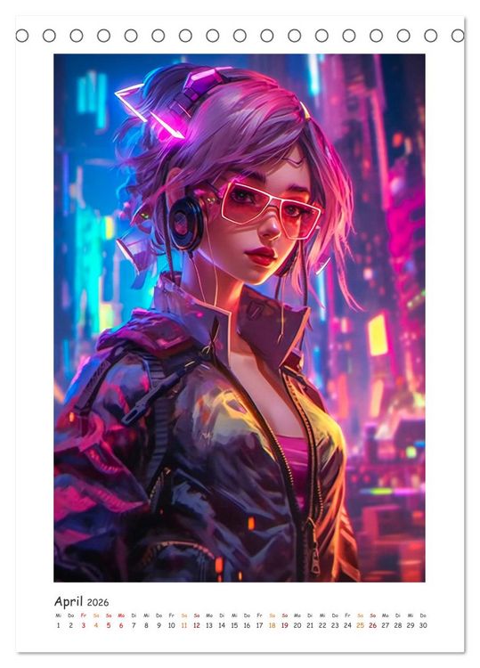 Produktbild: Coole Cyber Girls (Tischkalender 2026 DIN A5 hoch), CALVENDO Monatskalender