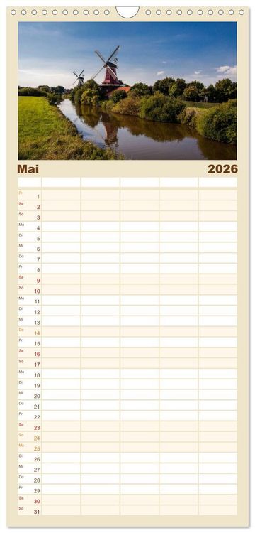 Produktbild: Familienplaner 2026 - Ostfriesland - Tour mit 5 Spalten (Wandkalender, 21 x 45 cm) CALVENDO