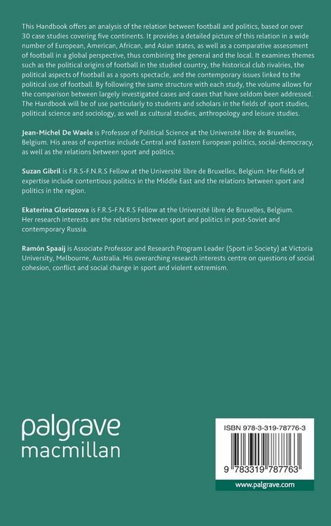 Produktbild: The Palgrave International Handbook of Football and Politics
