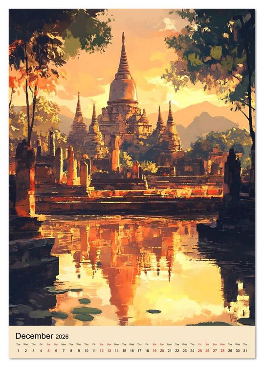 Produktbild: Thailand meets Anime (Wall Calendar 2026 DIN A3 portrait), CALVENDO 12 Month Wall Calendar