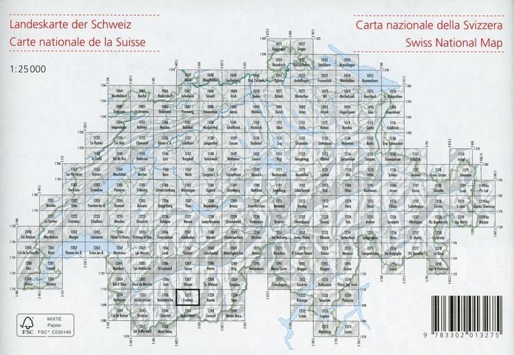 Produktbild: Swisstopo 1 : 25 000 Evol&egrave;ne