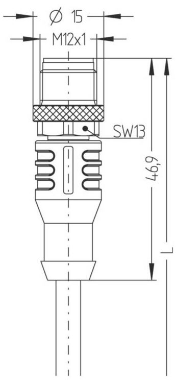 Produktbild: Escha 8046910 Sensor-/Aktor-Anschlussleitung 5.0m Polzahl Sensoren: 8 1St.