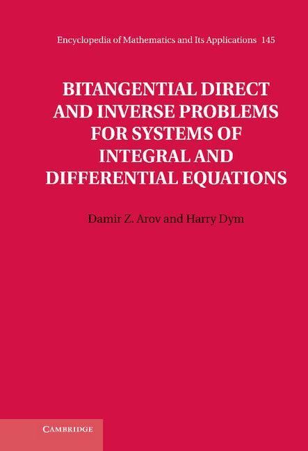 Produktbild: Bitangential Direct and Inverse Problems for Systems of Integral and Differential Equations