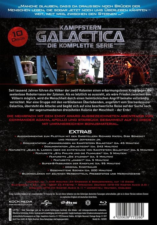 Produktbild: Kampfstern Galactica - Die komplette Serie in HD (Keepcase) (9 BRs + 1 DVD)