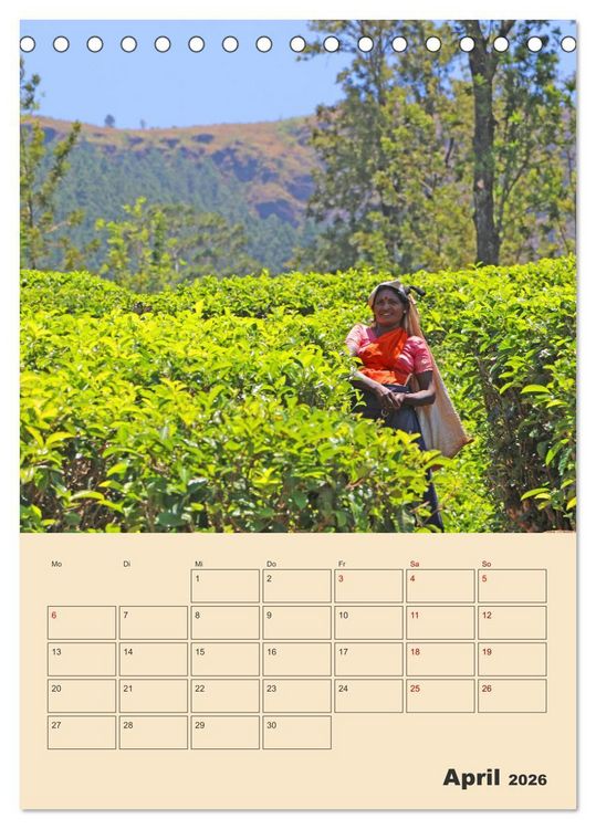 Produktbild: Sri Lanka - Terminplaner (Tischkalender 2026 DIN A5 hoch), CALVENDO Monatskalender