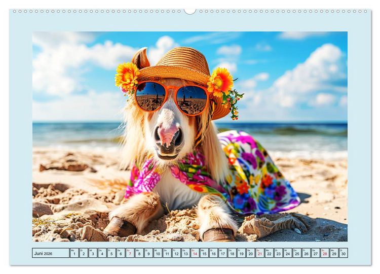 Produktbild: Pony-Parade. Stylisches Abenteuer auf kleinen Hufen (hochwertiger Premium Wandkalender 2026 DIN A2 quer), Kunstdruck in Hochglanz