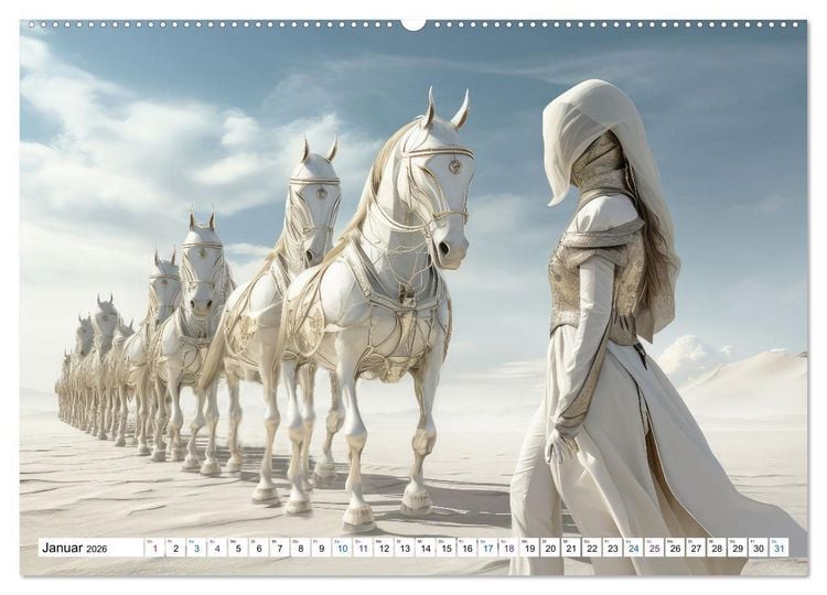 Produktbild: Surrealismus trifft Pferdefans (Wandkalender 2026 DIN A2 quer), CALVENDO Monatskalender
