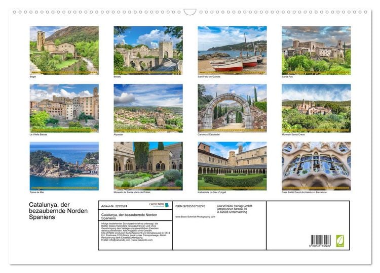 Produktbild: Catalunya, der bezaubernde Norden Spaniens (Wandkalender 2026 DIN A2 quer), CALVENDO Monatskalender