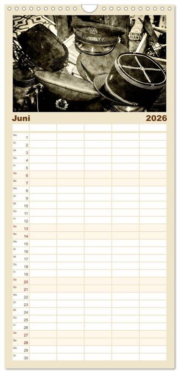 Produktbild: Familienplaner 2026 - Retro mit 5 Spalten (Wandkalender, 21 x 45 cm) CALVENDO