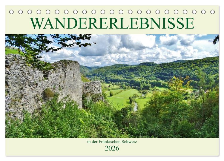 Produktbild: Wandererlebnisse in der Fr&auml;nkischen Schweiz (Tischkalender 2026 DIN A5 quer), CALVENDO Monatskalender
