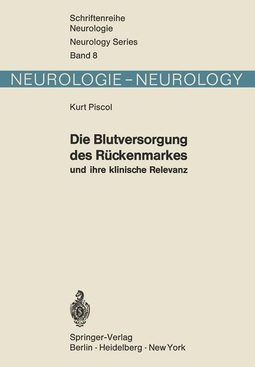 Produktbild: Die Blutversorgung des R&uuml;ckenmarkes und ihre klinische Relevanz