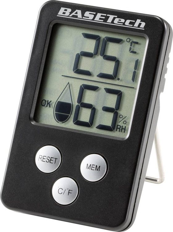 Thermo-/Hygrometer Schwarz