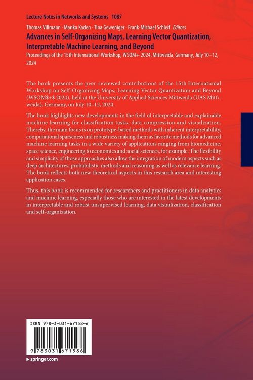 Produktbild: Advances in Self-Organizing Maps, Learning Vector Quantization, Interpretable Machine Learning, and Beyond