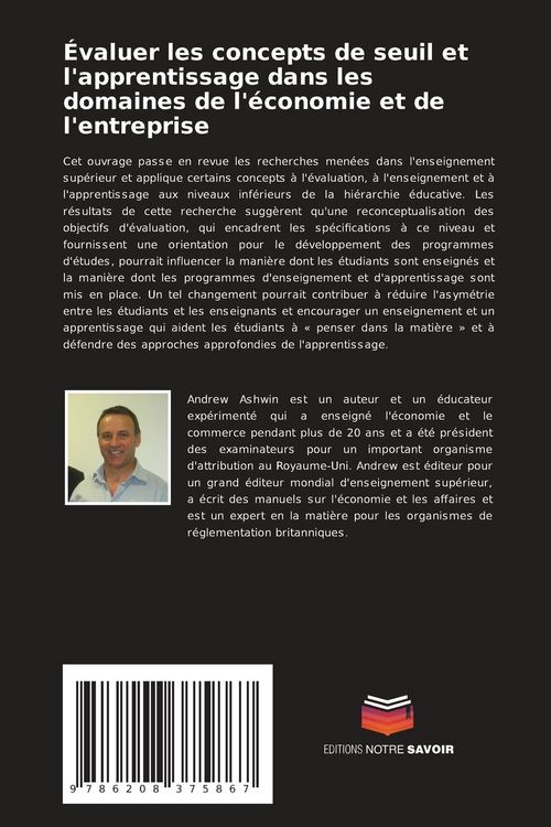 Produktbild: &Eacute;valuer les concepts de seuil et l'apprentissage dans les domaines de l'&eacute;conomie et de l'entreprise