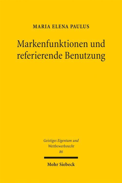 Produktbild: Markenfunktionen und referierende Benutzung