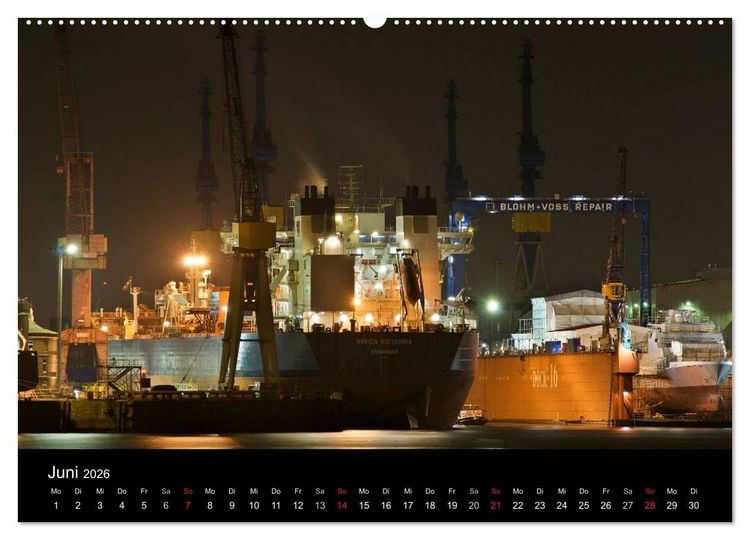 Produktbild: Hamburgs N&auml;chte (Wandkalender 2026 DIN A2 quer), CALVENDO Monatskalender