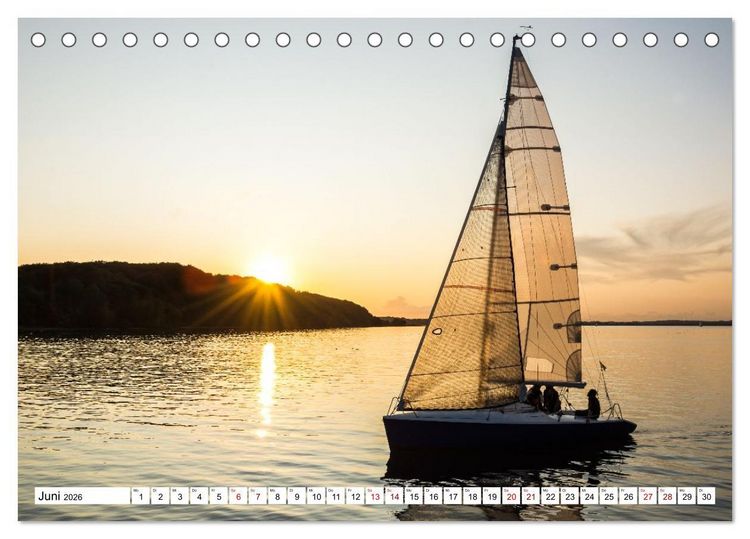 Produktbild: Faszination Segeln - An der Flensburger F&ouml;rde (Tischkalender 2026 DIN A5 quer), CALVENDO Monatskalender