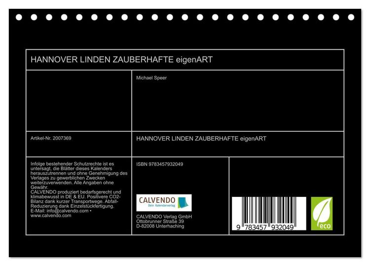 Produktbild: HANNOVER LINDEN ZAUBERHAFTE eigenART (Tischkalender 2026 DIN A5 quer), CALVENDO Monatskalender