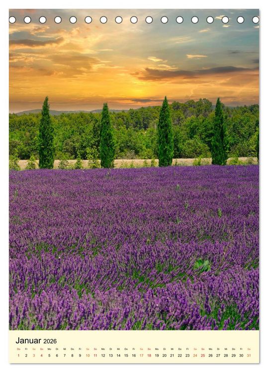 Produktbild: Provence Lavendel Paradies (Tischkalender 2026 DIN A5 hoch), CALVENDO Monatskalender