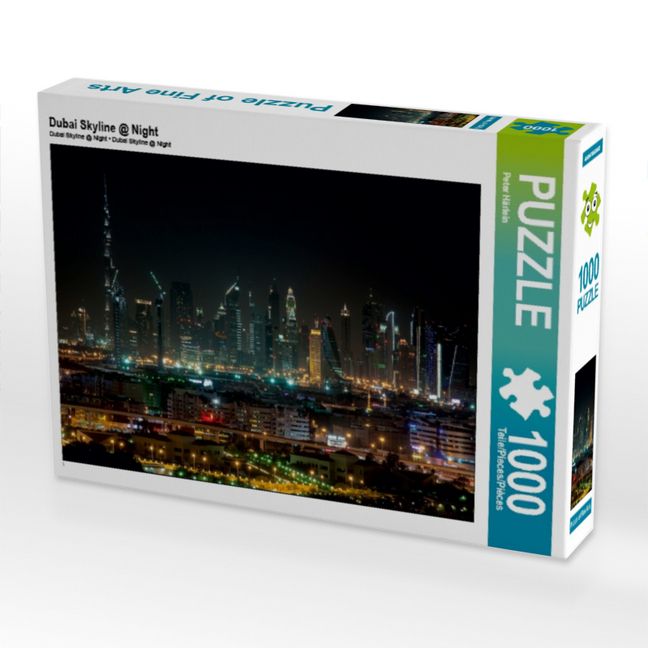 Produktbild: CALVENDO Puzzle Dubai Skyline @ Night | 1000 Teile Lege-Gr&ouml;&szlig;e 64x48cm Foto-Puzzle f&uuml;r gl&uuml;ckliche Stunden