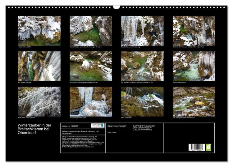 Produktbild: Winterzauber in der Breitachklamm bei Oberstdorf (Wandkalender 2026 DIN A2 quer), CALVENDO Monatskalender