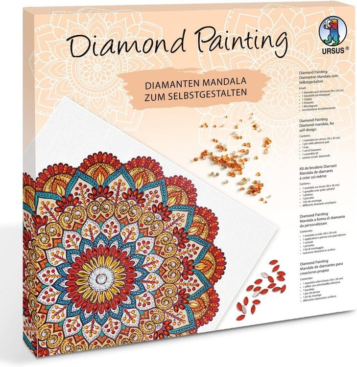 Produktbild: Diamond Painting "Diamantane Mandala Set 6", rot / orange / petrol
