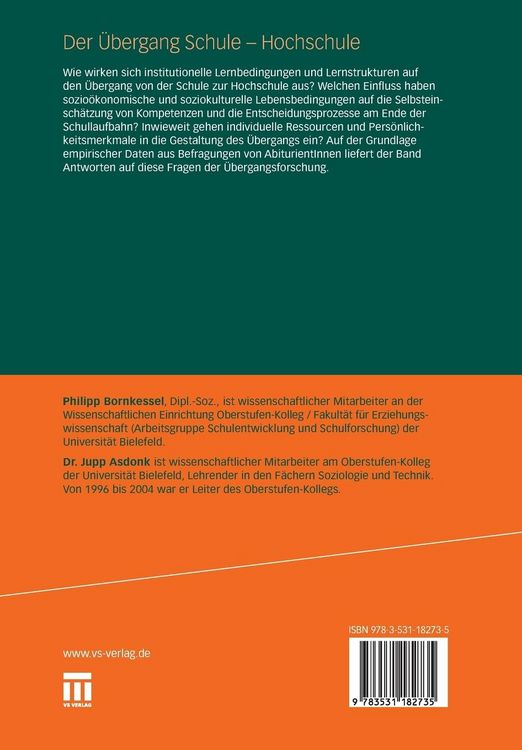 Produktbild: Der &Uuml;bergang Schule - Hochschule