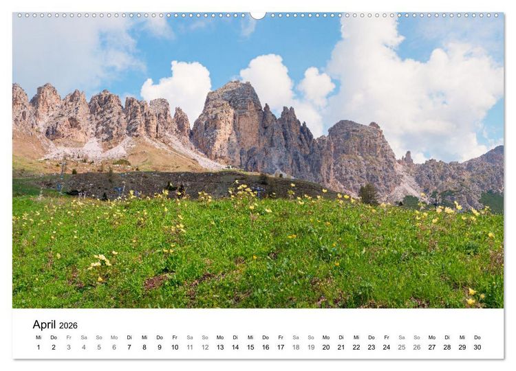 Produktbild: Wanderziele S&uuml;dtiroler Dolomiten - Region Gadertal und Buchenstein (hochwertiger Premium Wandkalender 2026 DIN A2 quer), Kunstdruck in Hochglanz