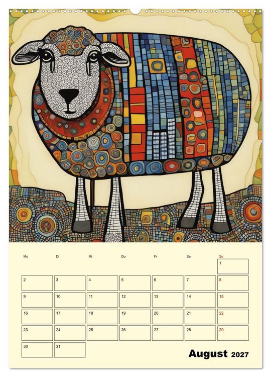 Produktbild: Farbenfrohe Tiermalerei (hochwertiger Premium Wandkalender 2027 DIN A2 hoch), Kunstdruck in Hochglanz