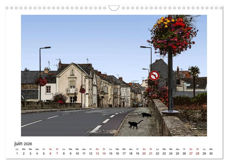 Produktbild: Berlioz et Zo&eacute; &agrave; Angers (Calendrier mural 2026 DIN A3 vertical), CALVENDO calendrier mensuel