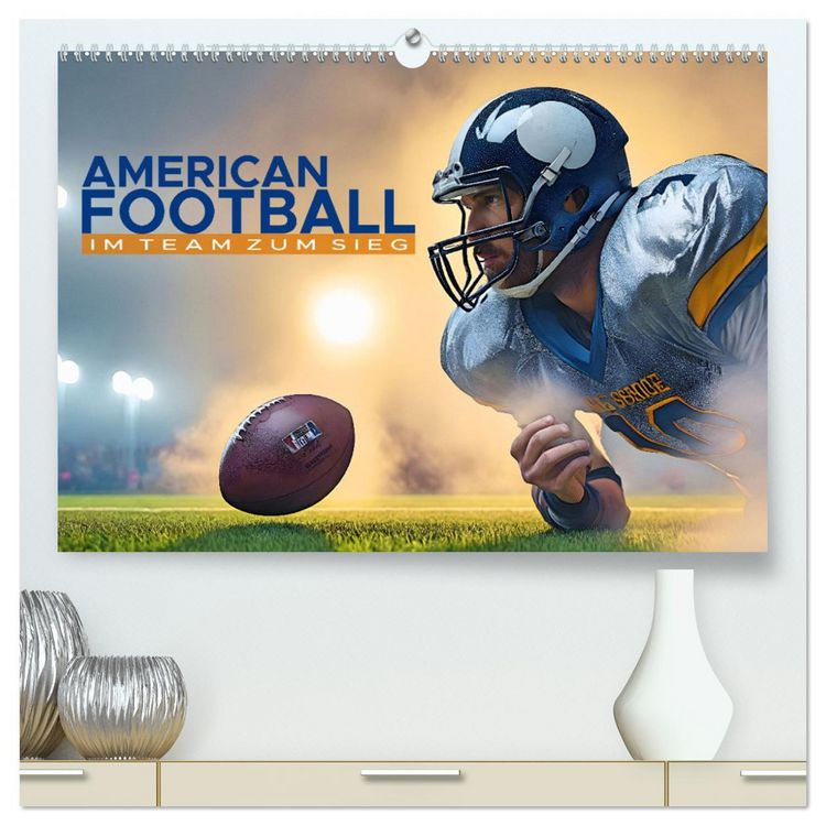 Produktbild: American Football - im Team zum Sieg (hochwertiger Premium Wandkalender 2026 DIN A2 quer), Kunstdruck in Hochglanz