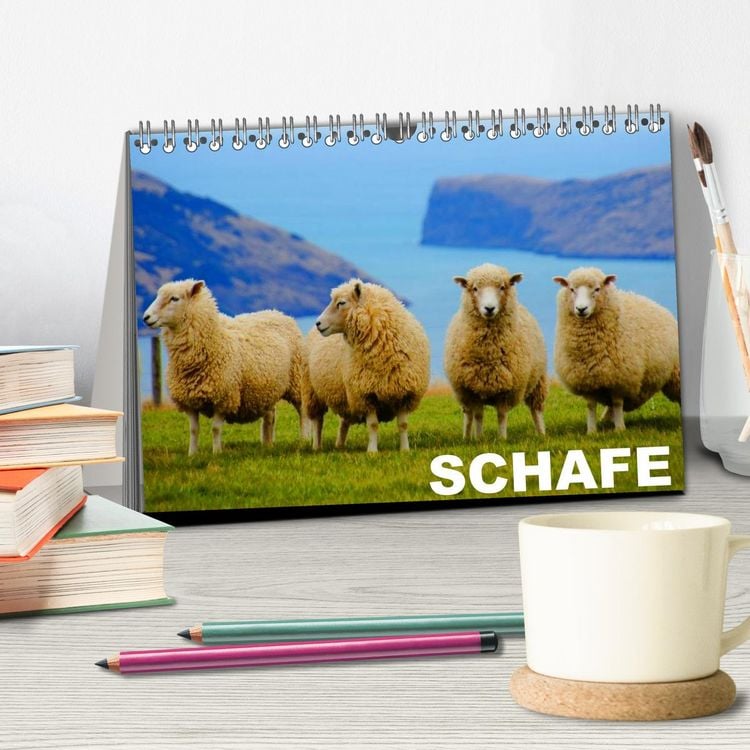Produktbild: Schafe / Geburtstagskalender (Tischkalender 2026 DIN A5 quer), CALVENDO Monatskalender