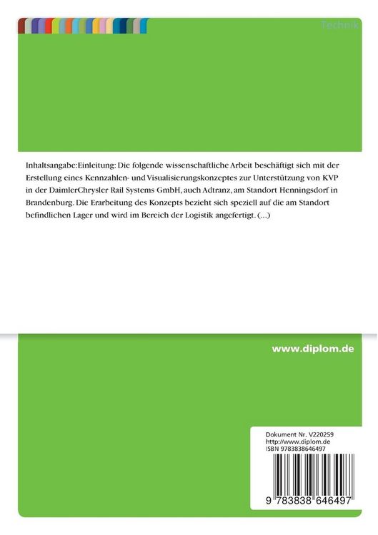 Produktbild: Erstellung eines Kennzahlen- und Visualisierungskonzepts zur Unterst&uuml;tzung von KVP