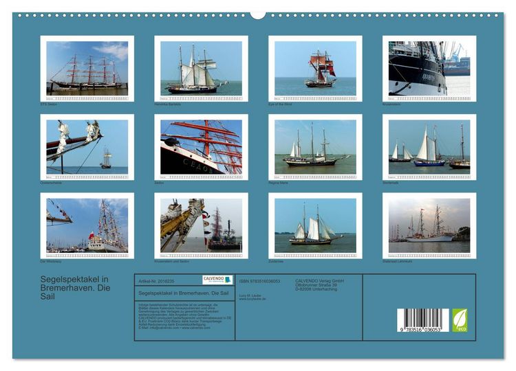 Produktbild: Segelspektakel in Bremerhaven. Die Sail (hochwertiger Premium Wandkalender 2026 DIN A2 quer), Kunstdruck in Hochglanz