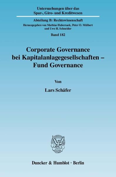 Produktbild: Corporate Governance bei Kapitalanlagegesellschaften - Fund Governance.