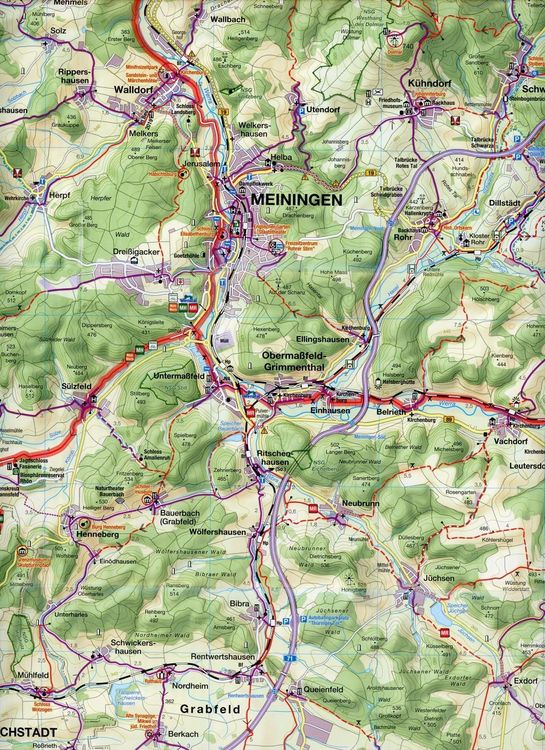 Produktbild: Meiningen S&uuml;dth&uuml;ringen Fahrradkarte