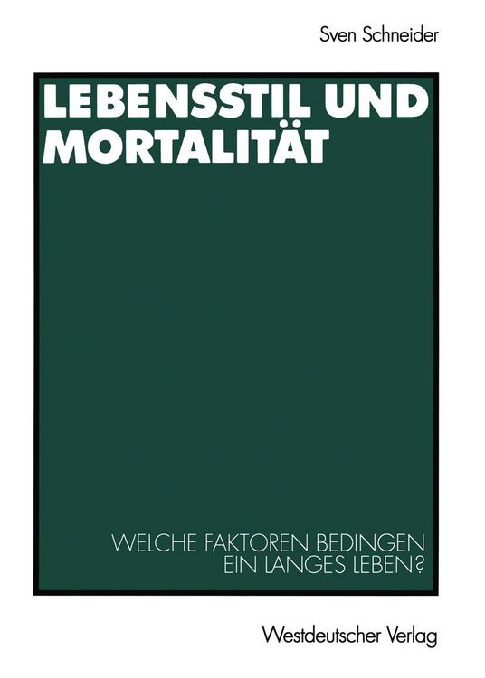 Produktbild: Lebensstil und Mortalit&auml;t
