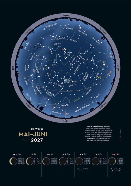 Produktbild: KOSMOS Himmelsjahr Wochen-Kulturkalender 2027 - Der Wandkalender f&uuml;r jede Woche