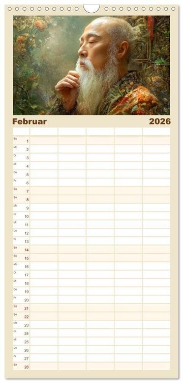 Produktbild: Familienplaner 2026 - Mystiker und Denker - Bekannte Gesichter der Vergangenheit mit 5 Spalten (Wandkalender, 21 x 45 cm) CALVENDO