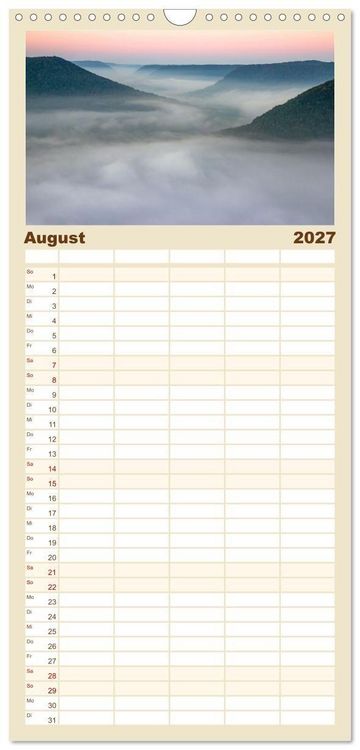 Produktbild: Familienplaner 2027 - Faszination Schw&auml;bische Alb mit 5 Spalten (Wandkalender, 21 x 45 cm) CALVENDO