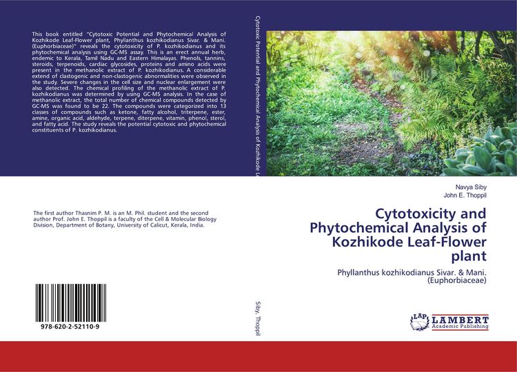 Produktbild: Cytotoxicity and Phytochemical Analysis of Kozhikode Leaf-Flower plant