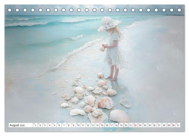 Produktbild: Sandgefl&uuml;ster und Muschelzauber (Tischkalender 2026 DIN A5 quer), CALVENDO Monatskalender