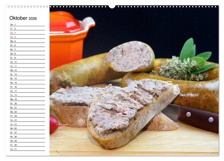 Produktbild: Brotzeit. Herzhaft und beliebt (Wandkalender 2026 DIN A2 quer), CALVENDO Monatskalender