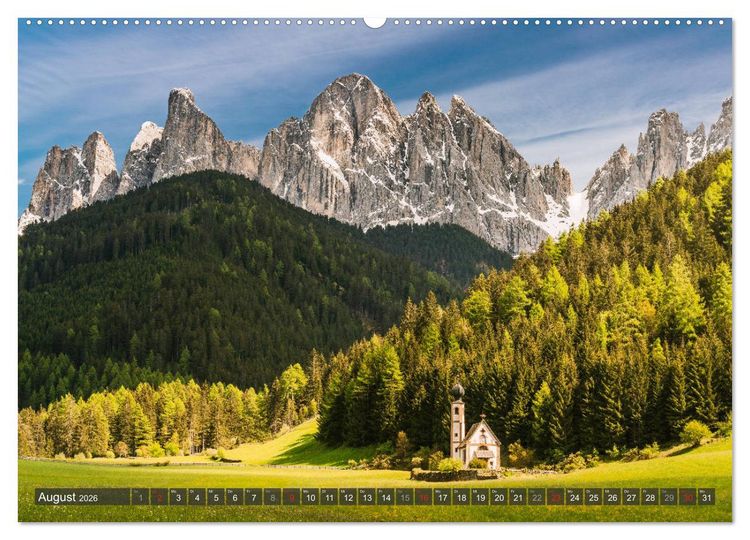 Produktbild: Dolomiten - Traumhafte Berglandschaften (hochwertiger Premium Wandkalender 2026 DIN A2 quer), Kunstdruck in Hochglanz