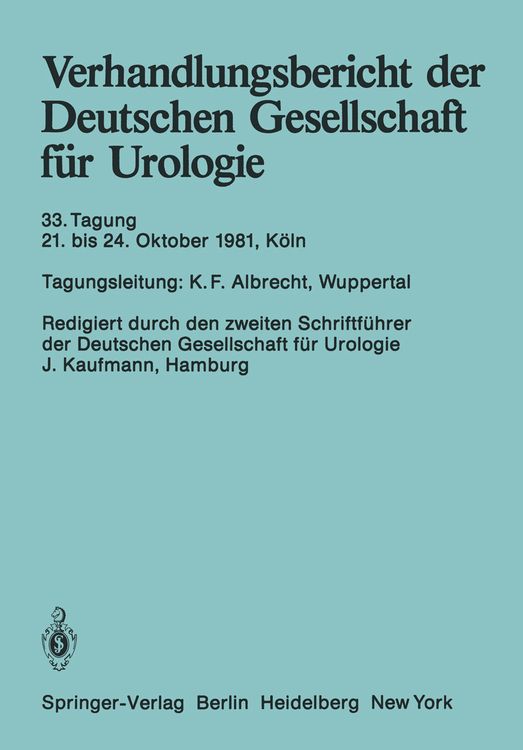 Produktbild: Verhandlungsbericht der Deutschen Gesellschaft f&uuml;r Urologie