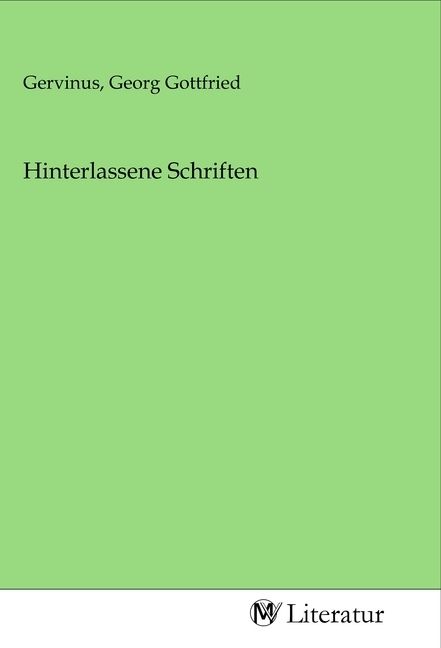 Produktbild: Hinterlassene Schriften