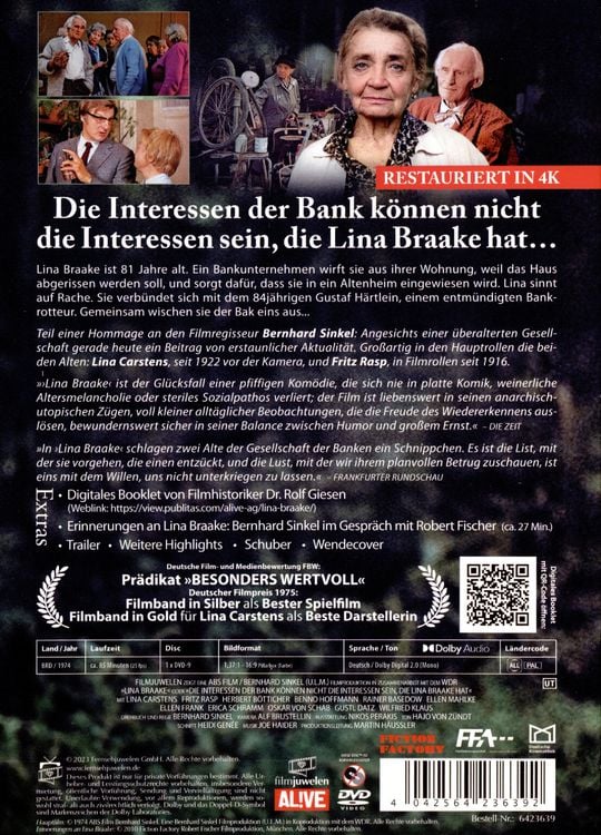 Produktbild: Lina Braake oder Die Interessen der Bank k&ouml;nnen nicht die Interessen sein, die Lina Braake hat (Filmjuwelen)